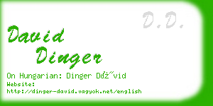 david dinger business card